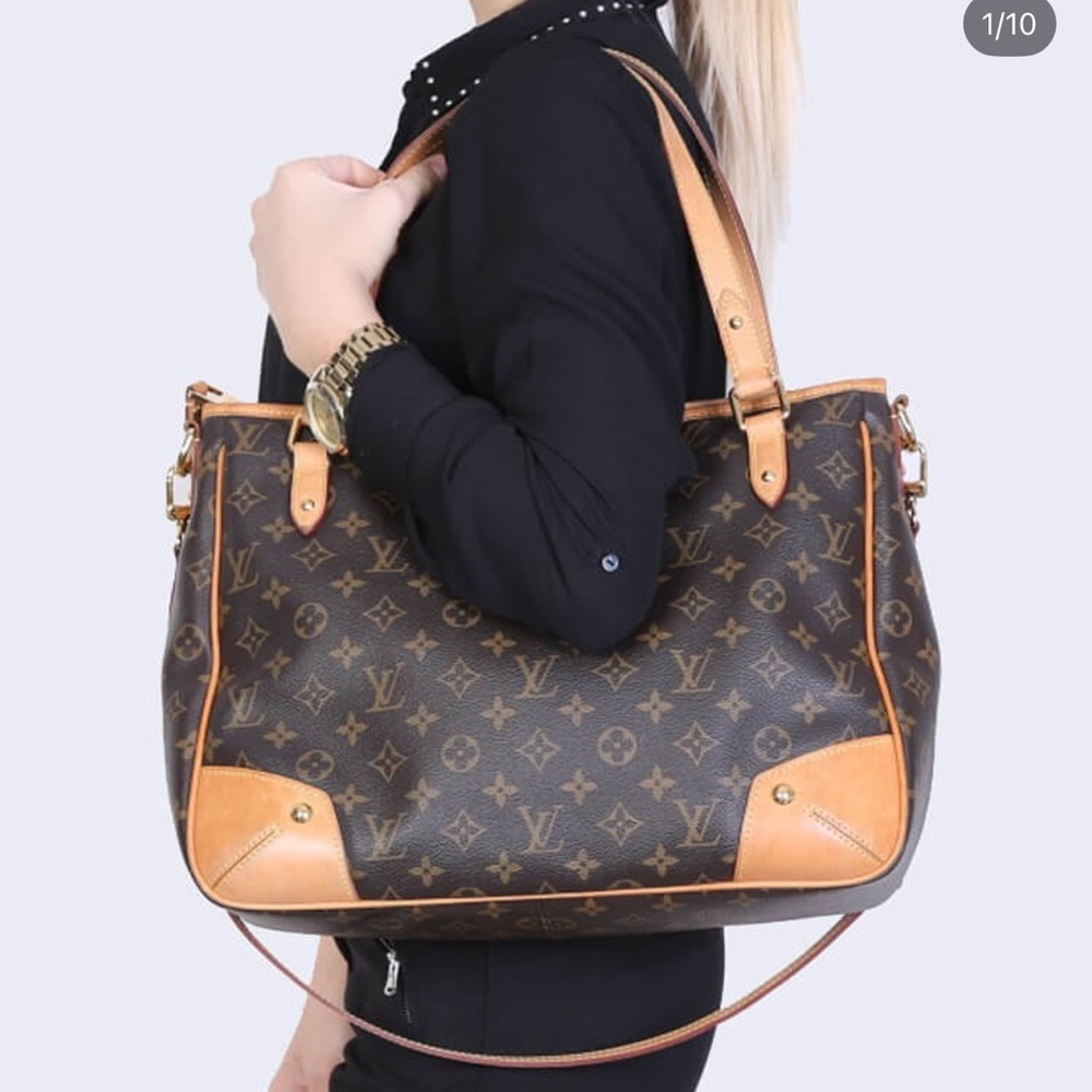 Louis Vuitton Brown Monogram Tote Bag - Picture 9 of 16